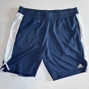 Adidas Golf Mens XL Athletic Training Shorts Navy Blue White Stripes Basketball